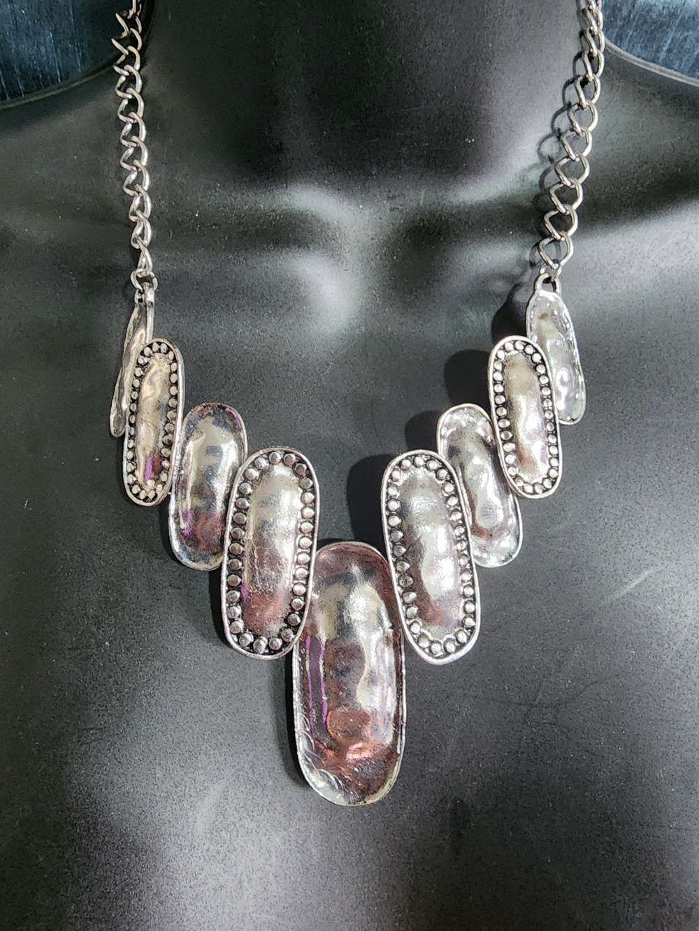 West & Co Silver Tone Concho Bib Statement Necklace Western Boho Fashion - Picture 3 of 6